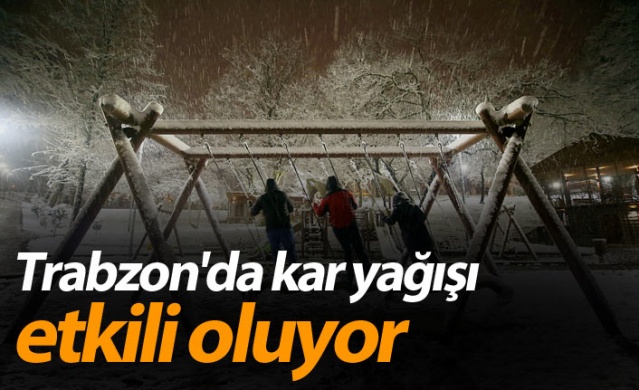 Trabzon'da kar yağışı etkili oluyor. 16 Şubat 2021 1