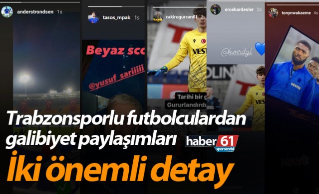 Trabzonsporlu futbolculardan galibiyet paylaşımları! İki önemli detay 1