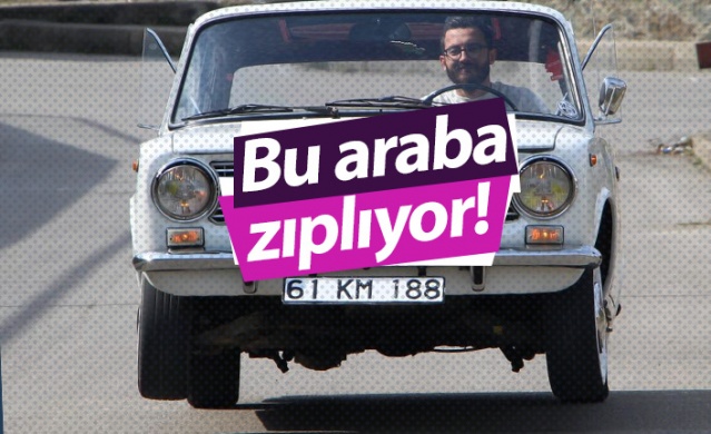 Trabzon'daki bu araba zıplıyor 1