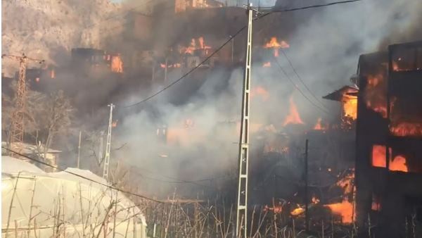 Artvin’de köyde yangın; 50’ye yakın ev alevlere teslim oldu 6