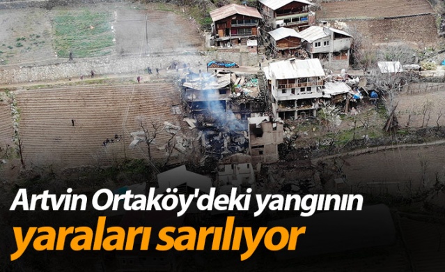 Artvin Ortaköy'deki yangının yaraları sarılıyor 1