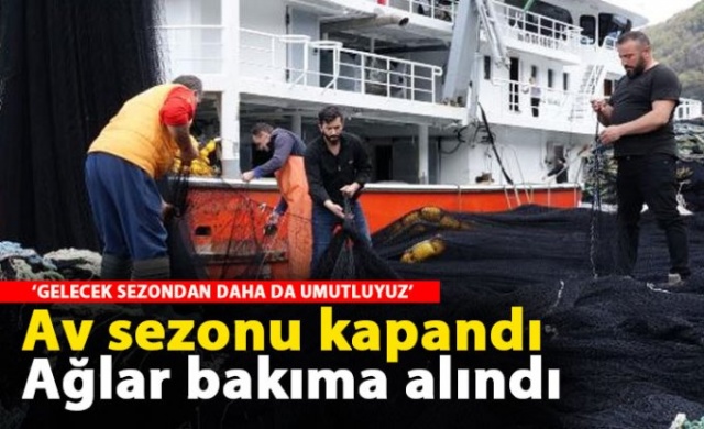Karadenizli balıkçılar av sezonunu kapattı, ağlarını bakıma aldı 1