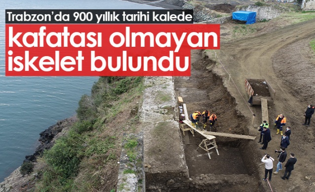 Trabzon'da tarihi kalede kafatası olmayan iskelet bulundu.15-01-2022 Foto Galeri 1