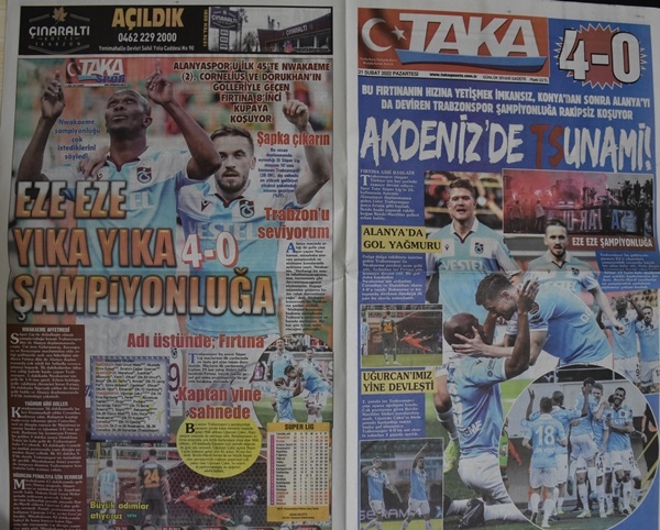 Trabzon yerel basınından "şampiyon" başlıkları "Yormayın bizi verin kupamızı" foto galeri 6