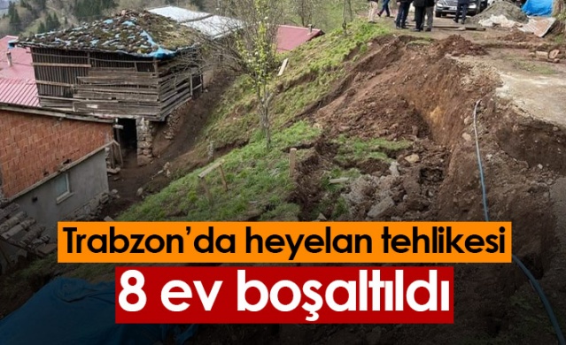 Trabzon'da heyelan tehlikesi! 8 ev boşaltıldı. Foto Haber 1