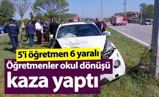 Samsun'da öğretmenler okul dönüşü kaza yaptı: 5'i öğretmen 6 yaralı. Foto Haber 1