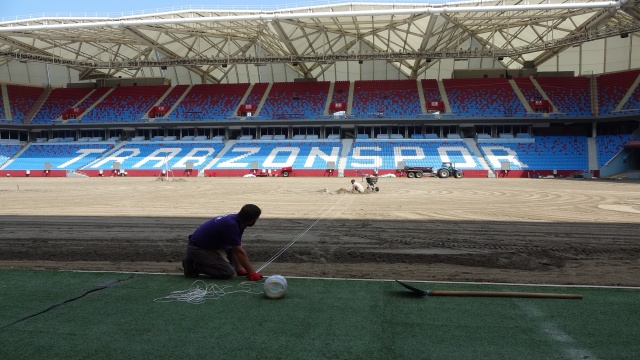 Şampiyonluk kutlamaları sonrası Trabzonspor'un stadı sil baştan yenileniyor. Foto Haber 7