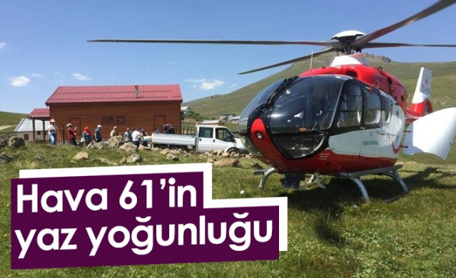 Trabzon'da Helikopter ambulans en yoğun günlerini yaz mevsiminde yaşıyor. Foto Haber 1