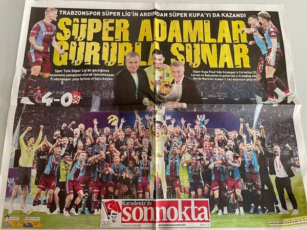 Trabzon basınından süper kupa manşetleri. Foto Haber 2