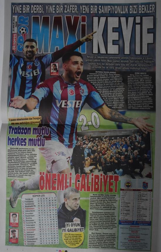 Trabzon basınından galibiyet manşetleri! "Fener söndü, şampiyon döndü" 7
