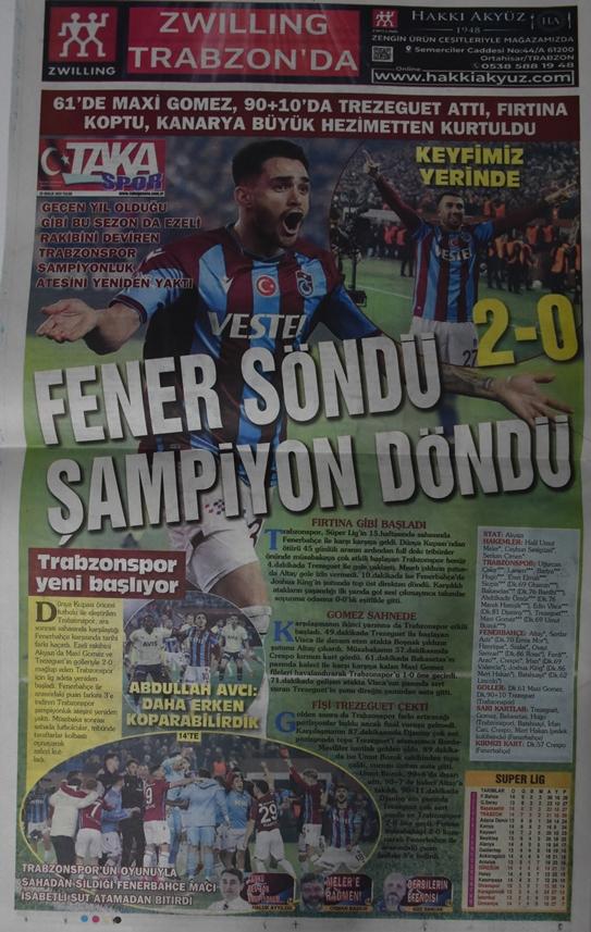 Trabzon basınından galibiyet manşetleri! "Fener söndü, şampiyon döndü" 3