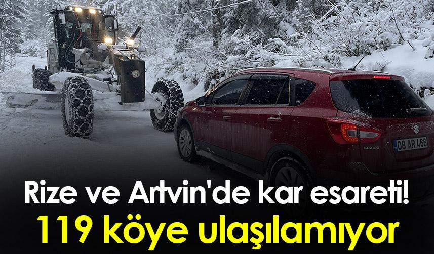 Rize ve Artvin'de kar esareti! 119 köye ulaşılamıyor 1