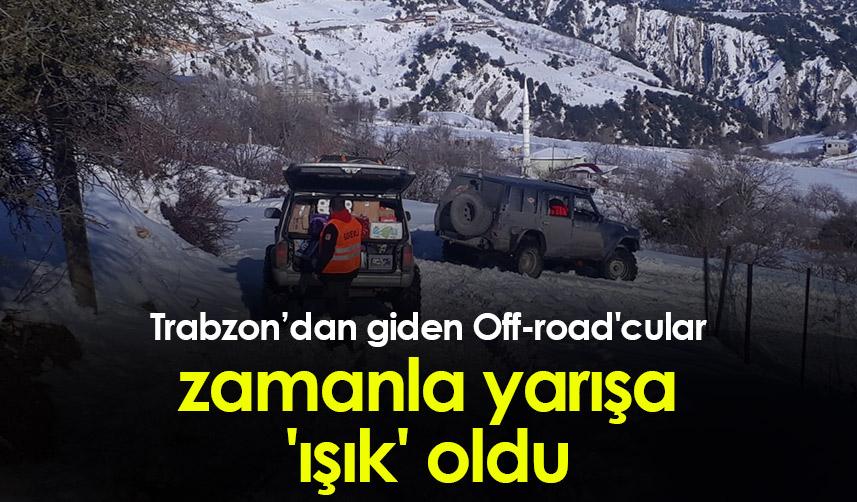Trabzon'dan giden Off-road'cular, deprem bölgesinde zamanla yarışa 'ışık' oldu 1
