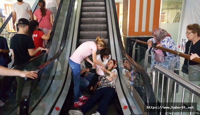 Epilepsi hastası kadın yürüyen merdivenlerden düştü