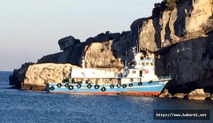 Karaya oturan balıkçı teknesi kurtarıldı