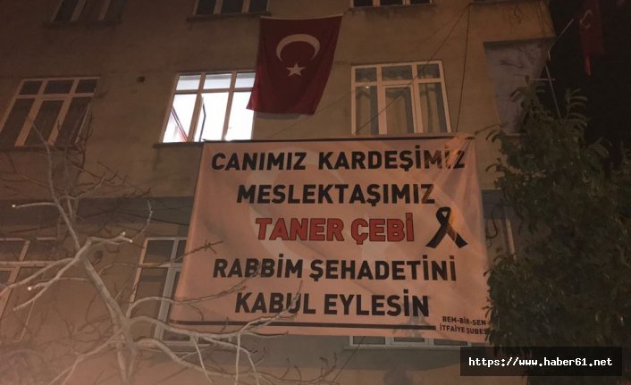 Meslektaşları, şehit itfaiyeci Taner Çebi için Trabzon'da