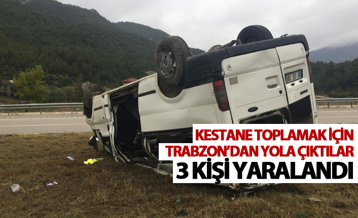 Trabzon'dan Zonguldak'a giderken kaza yaptı - 3 yaralı