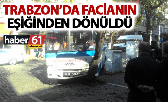 Trabzon'da faciadan dönüldü - Freni patlayan midibüs...