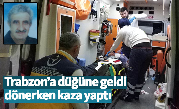 Trabzon'dan Samsun'a dönerken kaza geçirdi!