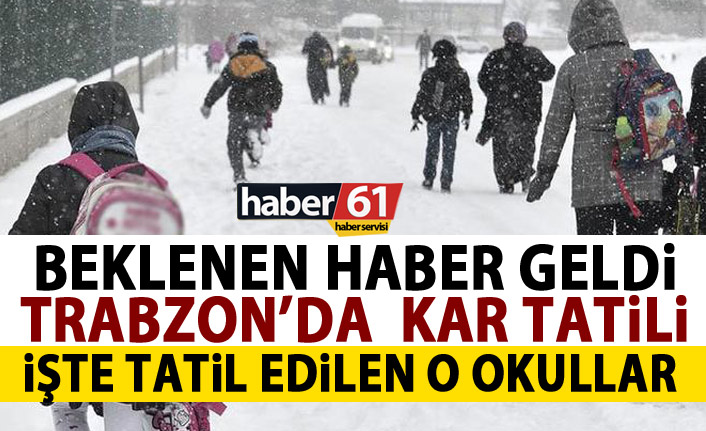 Beklenen haber geldi! Trabzon’da bu okullara kar tatili!