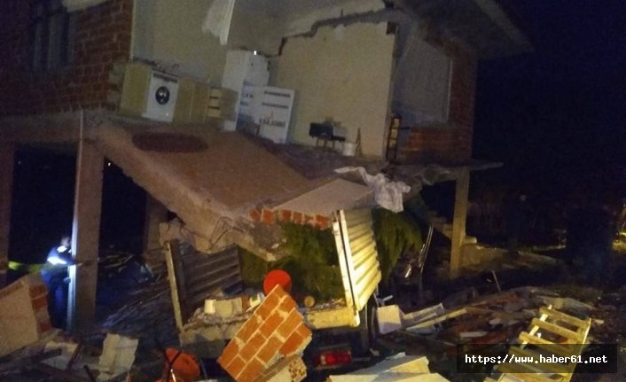 Trabzon’da şok kaza! Evin yarısı çöktü!