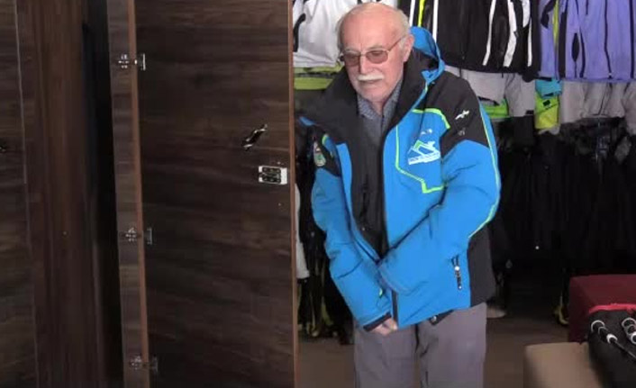 79 yaşında kayak pistlerinin ihtiyar delikanlısı