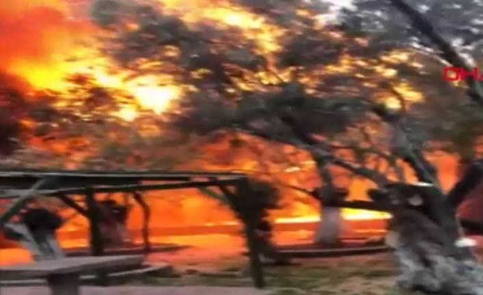 Çanakkale Assos bölgesinde otel yangını