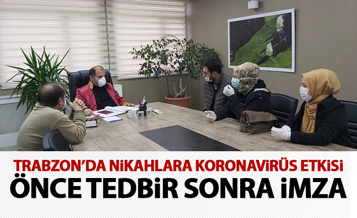 Trabzon'da nikahlara koronavirüs önlemi