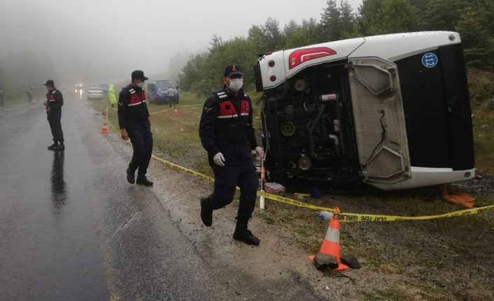 Kastamonu'da Yolcu otobüsü devrildi: 14 yaralı