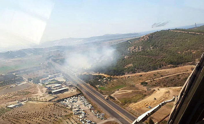 İzmir'in Aliağa ilçesinde ormanlık alanda yangın çıktı. 3 Ekim 2020