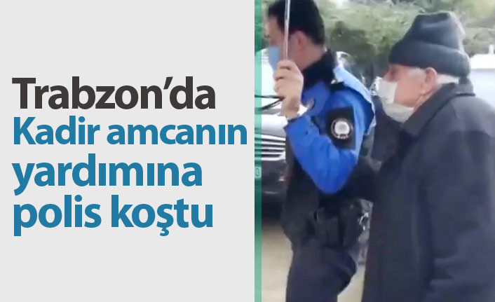 Trabzon'da aşı yaptırmak isteyen vatandaşa polis yardım etti