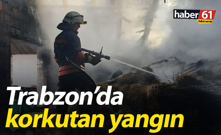 Düzköy'de korkutan yangın