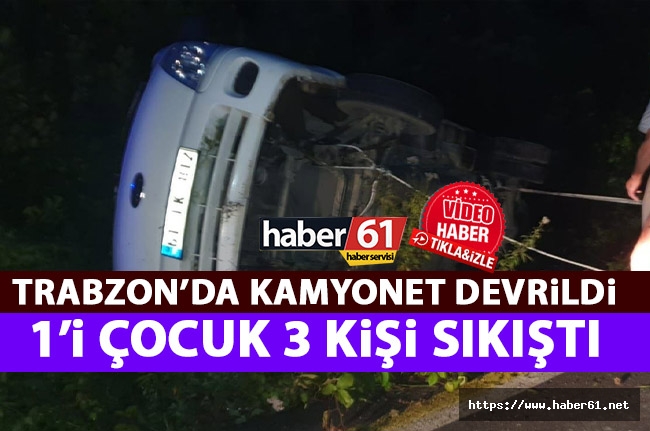 Trabzon’da kontrolü kaybetti! Devrilen araçta 3 kişi sıkıştı