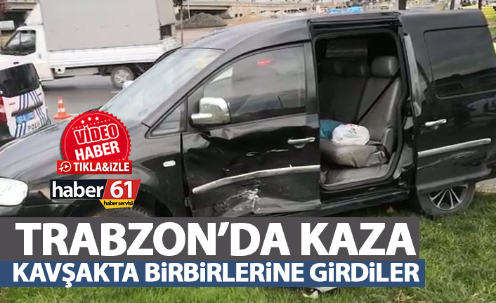 Trabzon’da kaza! Akıllı kavşakta birbirlerine girdiler