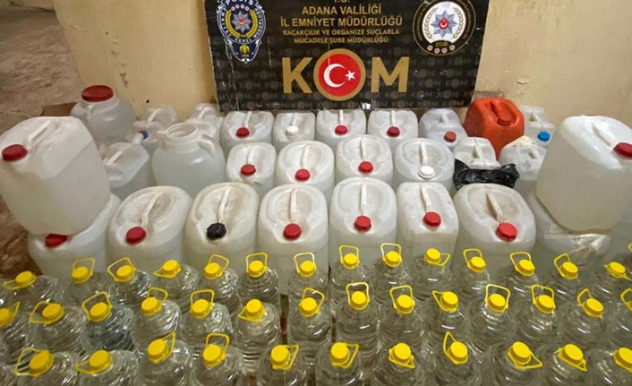 Adana'da 9 bin 467 litre sahte içki ele geçirildi