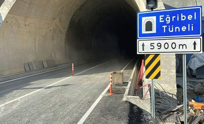 Eğribel Tüneli’nin sağ tüpü ulaşıma açıldı