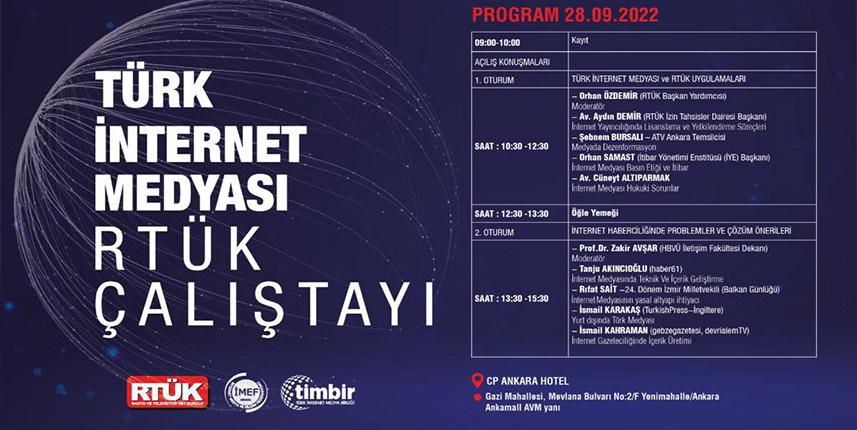 RTÜK, Türk İnternet Medya Çalıştayı'nda İnternet medya temsilcileri ile buluşuyor