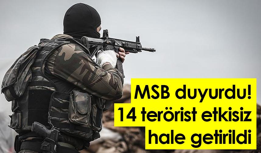 MSB duyurdu! 14 terörist etkisiz hale getirildi. 28 Kasım 2022