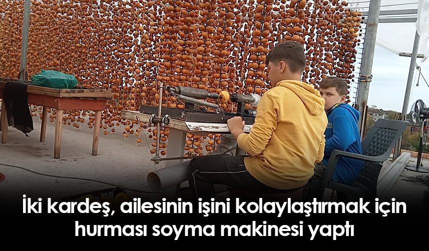 Samsun'da iki kardeş, ailesinin işini kolaylaştırmak için hurması soyma makinesi yaptı