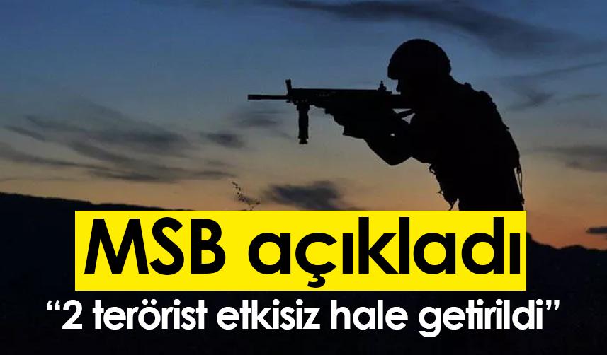 MSB açıkladı: Zeytin Dalı ve Barış Pınarı'nda 2 terörist etkisiz hale getirildi