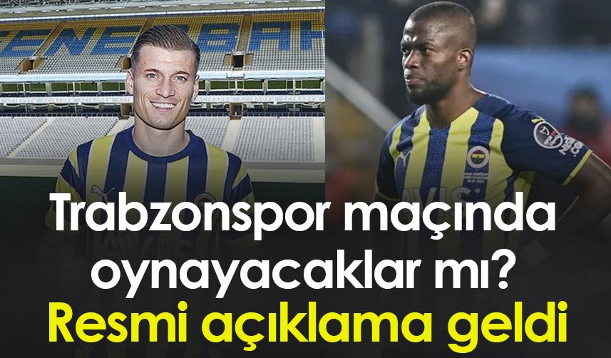 Trabzonspor maçı öncesi Fenerbahçe’den sakatlık açıklaması! İki isim…