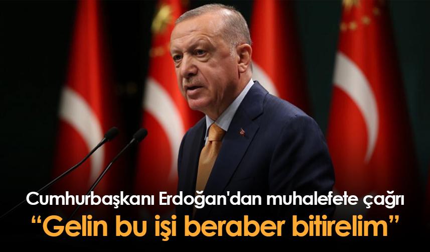 Cumhurbaşkanı Erdoğan'dan muhalefete çağrı: Gelin bu işi beraber bitirelim