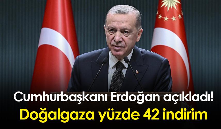 Cumhurbaşkanı Erdoğan açıkladı! Doğalgaza yüzde 42 indirim