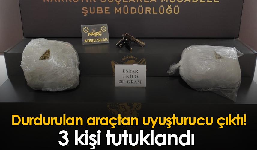 Rize'de durdurulan araçtan uyuşturucu çıktı! 3 kişi tutuklandı
