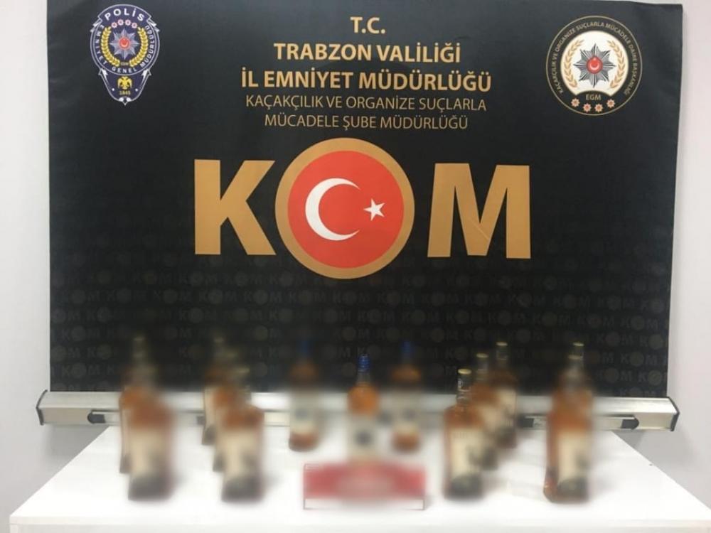 Trabzon'da kaçak içki ve sigara operasyonunda 1 kişi yakalandı