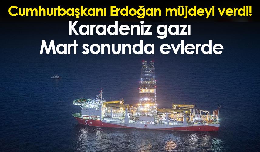 Cumhurbaşkanı Erdoğan müjdeyi verdi! Karadeniz gazı Mart sonunda evlerde