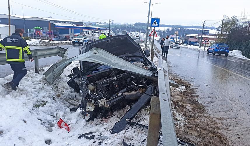 Samsun-Sinop karayolunda  trafik kazası! 2 yaralı. 10 Şubat 2023