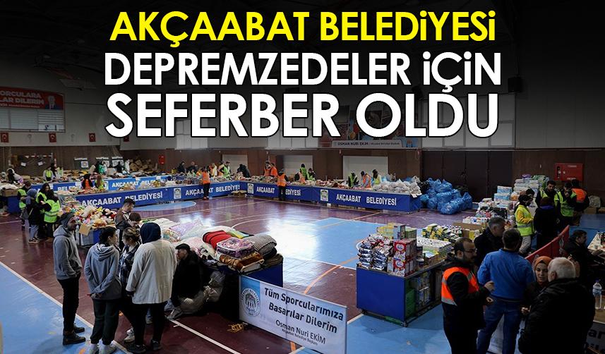 Trabzon'da Akçaabat Belediyesi, depremzedeler için seferber oldu