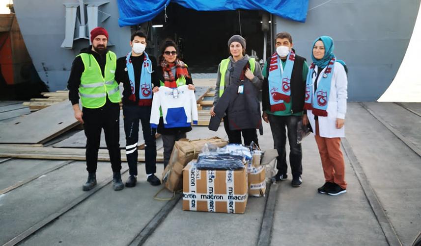Trabzonspor'un yardım malzemeleri ihtiyaç sahiplerine dağıtılıyor