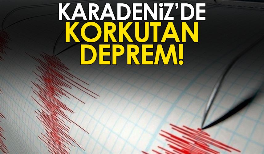 Karadeniz’de 3,6 büyüklüğünde deprem!